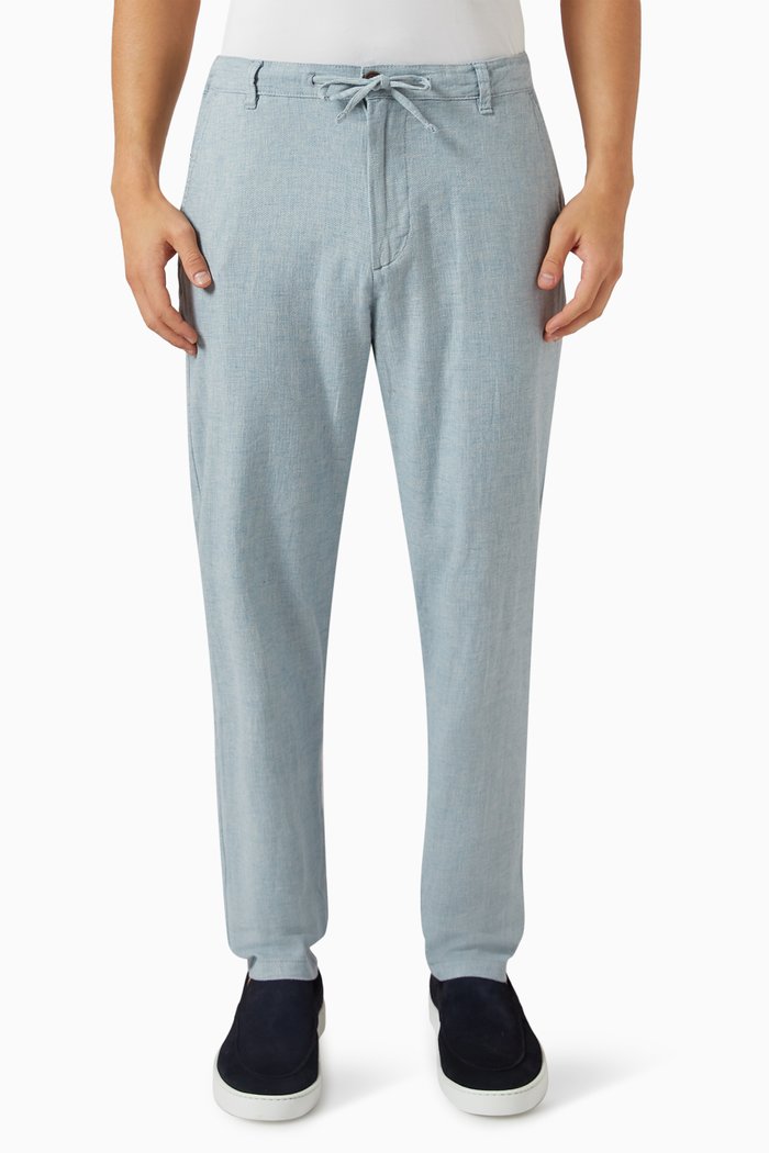 

Brody Slim Tapered-fit Pants in Linen, Blue