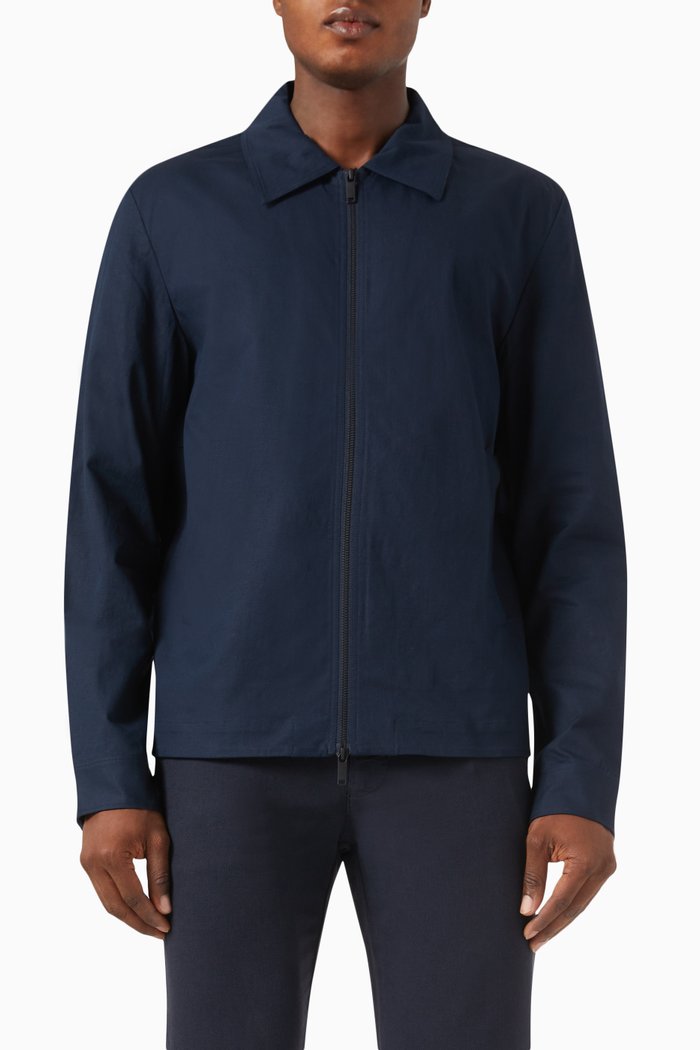 

Islington Jacket in Organic Cotton-blend, Blue