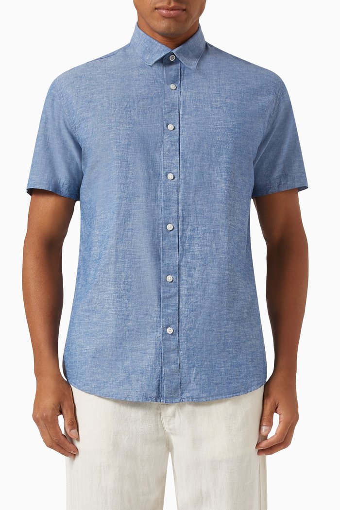

Classic Shirt in Cotton-blend, Blue