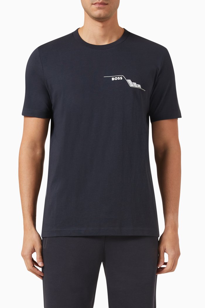 Logo T-shirt in Cotto-jersey, Blue