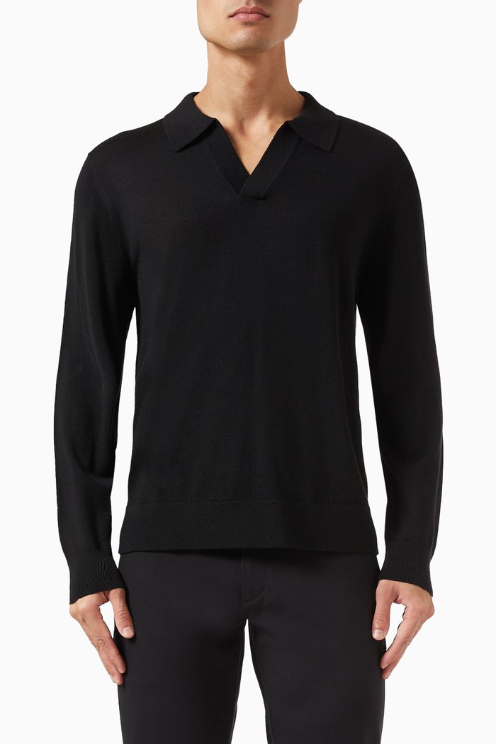 

Briody Sweater in Merino Wool Blend Knit, Black