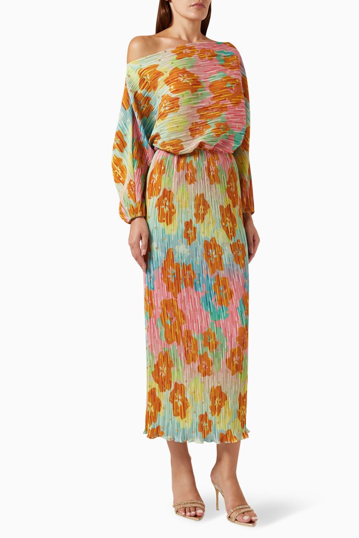 

Tilly Pleated Ombre Off-shoulder Maxi Dress, Multicolour