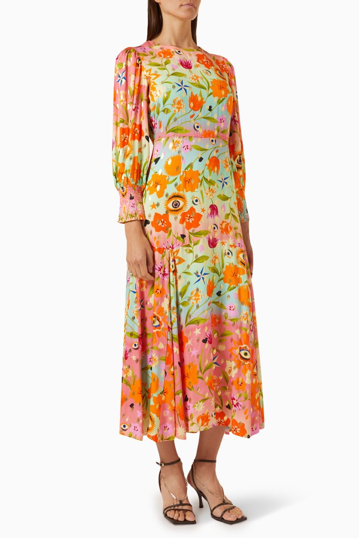 

Tallulah Eliza Midi Dress in Viscose, Multicolour