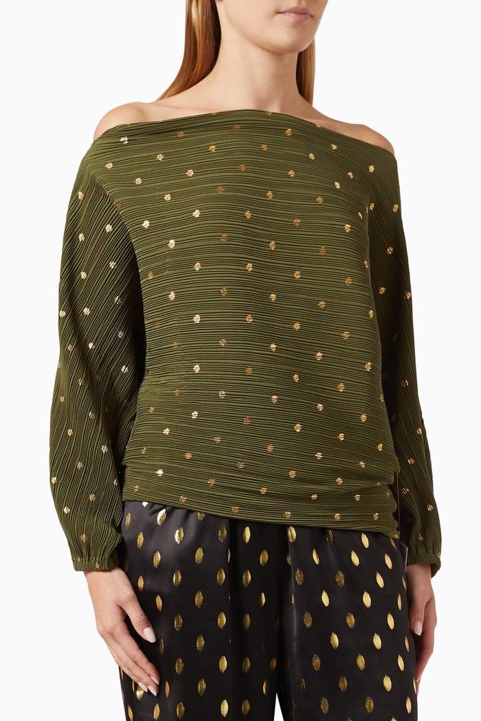

Tilly Plisse Top, Green