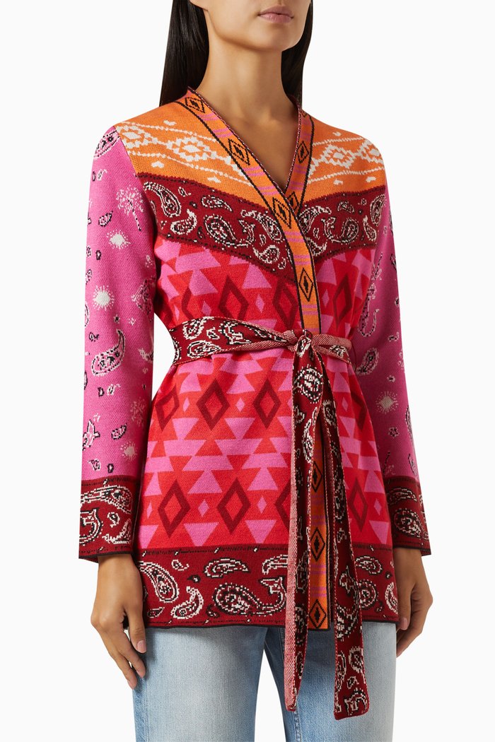 

Anushka Paisley-print Cardigan in Knit-jacquard, Pink