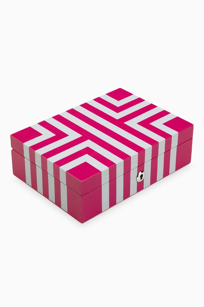 

Maze Jewellery Box in Leather, Pink