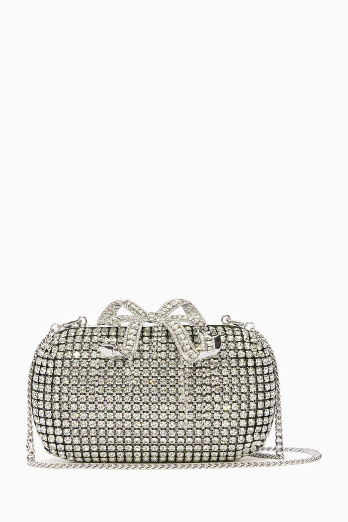 

Clutch Bag in Crystal-embellished Chainmail, Silver