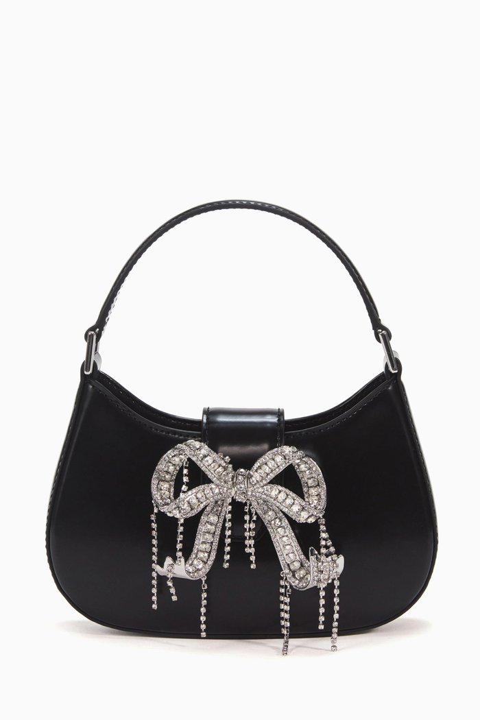 

Crescent Bag in Glossy Leather, Black