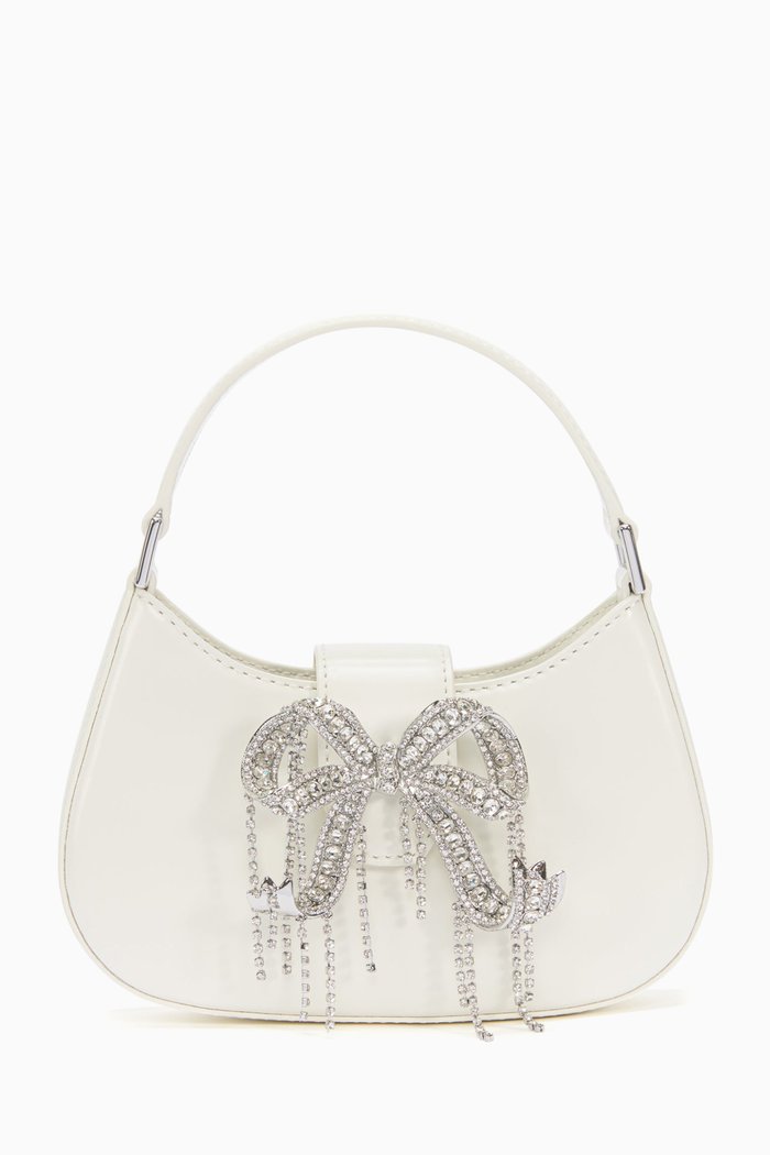 

Crescent Bag in Glossy Leather, White