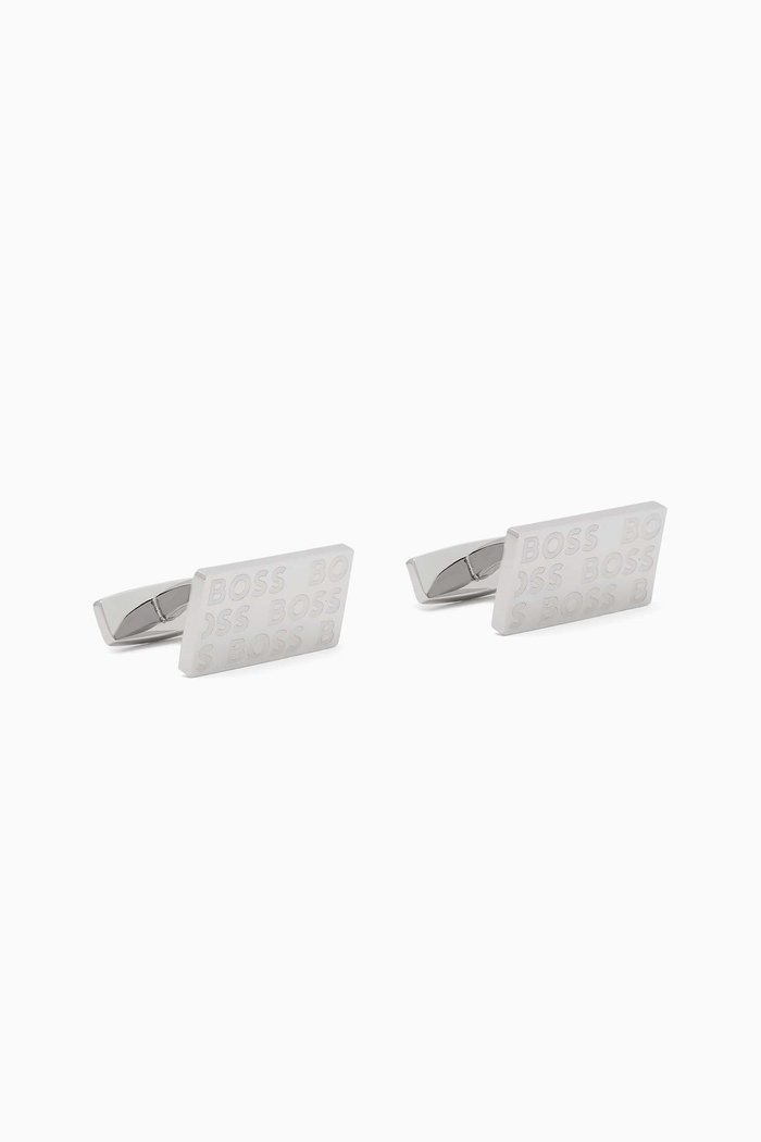 

Logo-engraved Cufflinks in Stainless Steel, Silver