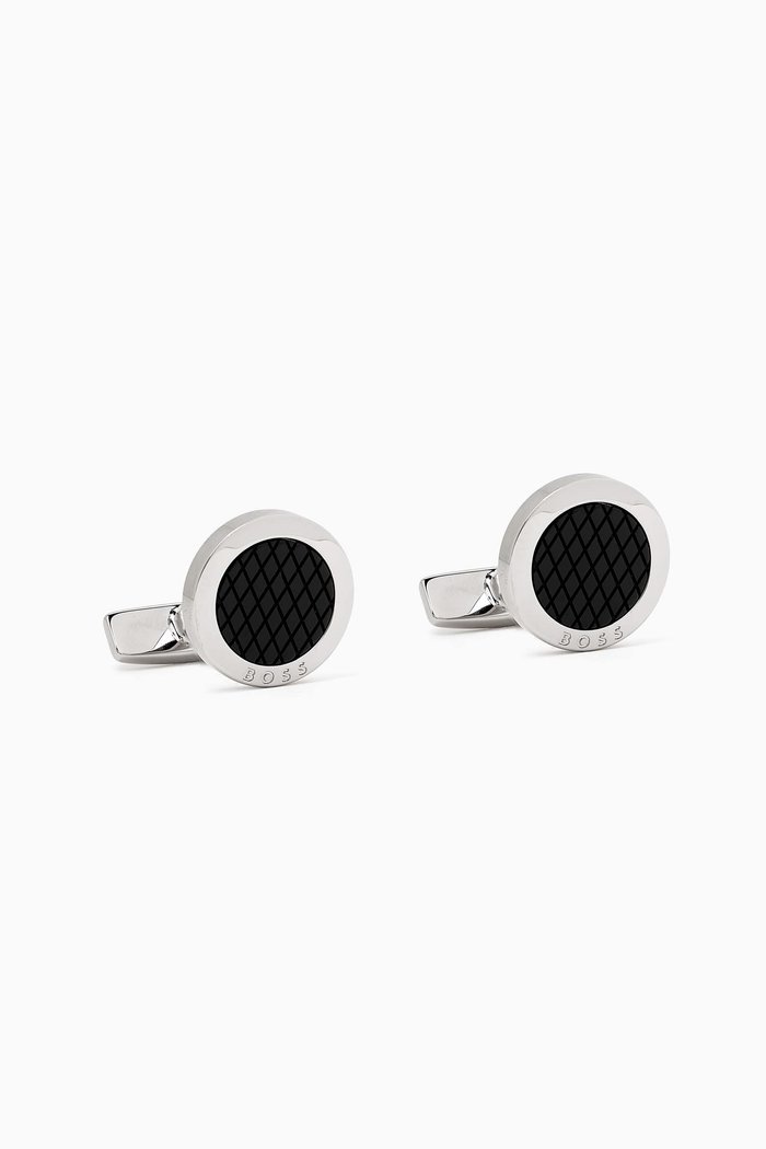 

Logo-engraved Cufflinks in Brass, Black