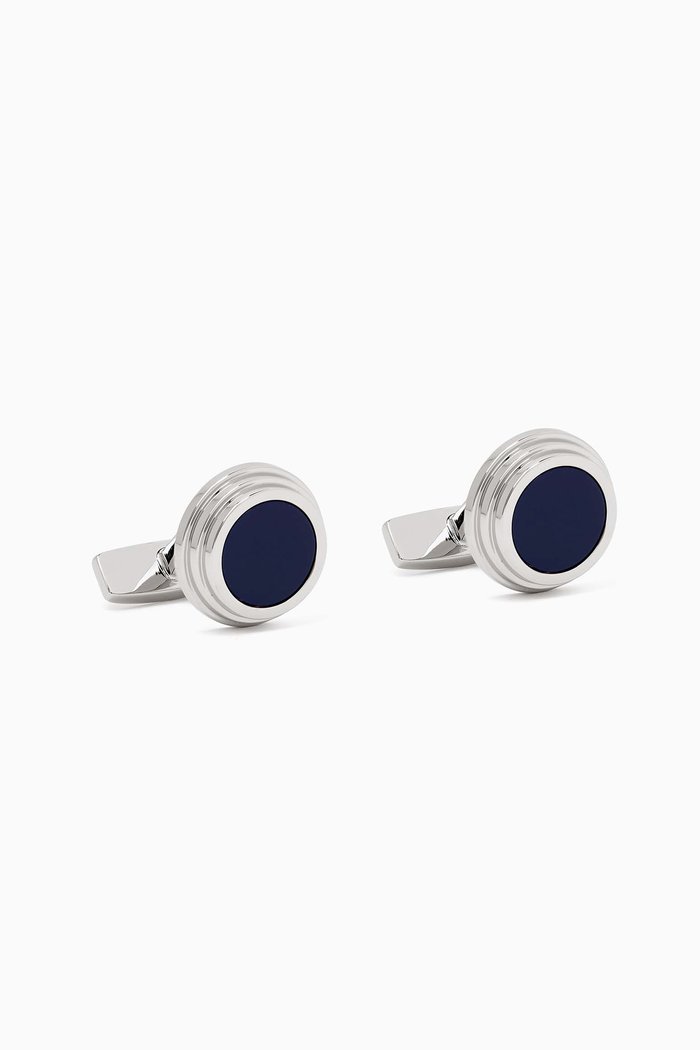 

Logo-engraved Cufflinks in Brass, Blue