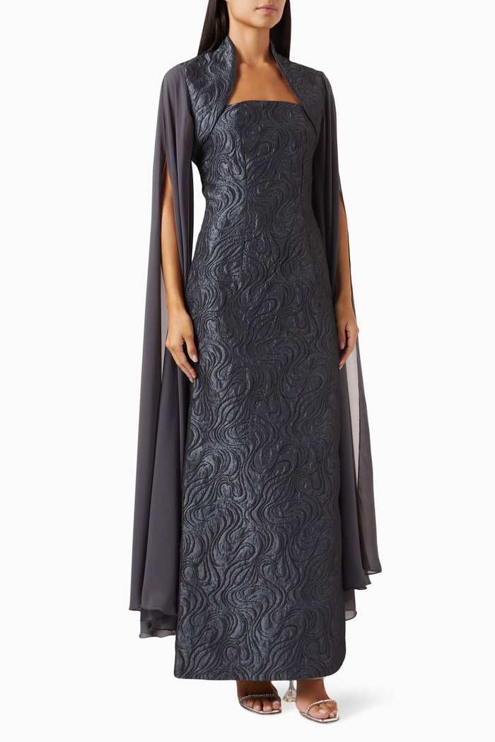 

Cape-style Maxi Dress, Grey