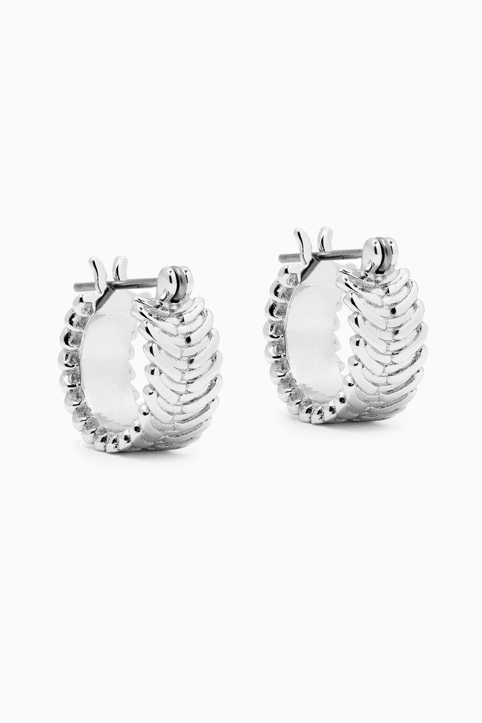 

The Domenico Chunky Chain Hoops in Rhodium-plated Brass, Silver