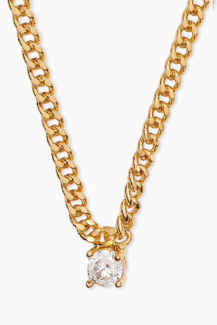 

Bardot Stud Charm Necklace in Gold-plated Brass