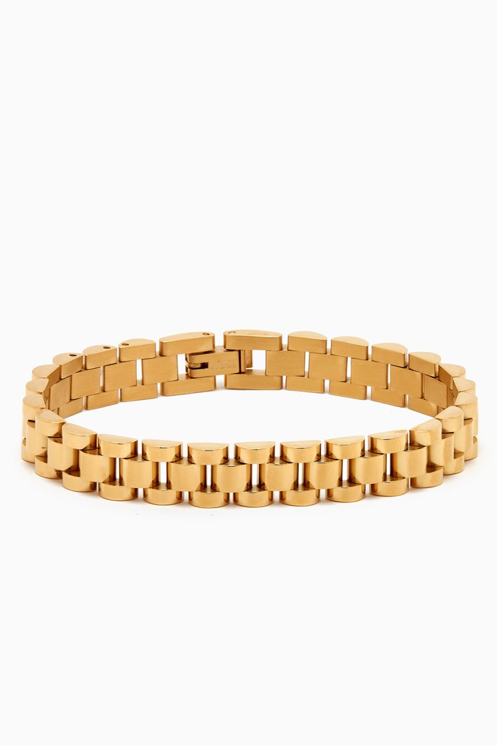 Timepiece Bracelet in Gold-plated Brass
