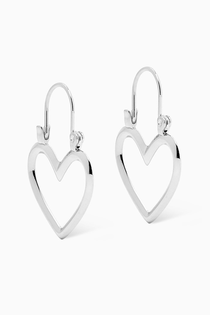 

The Mini Heartbreak Hoops in Rhodium-plated Brass, Silver