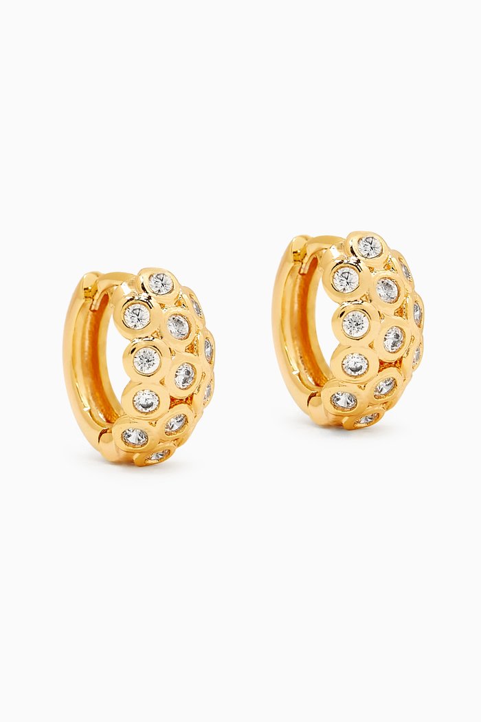 

Sienna Stone Hoop Earrings in Gold-plated Brass