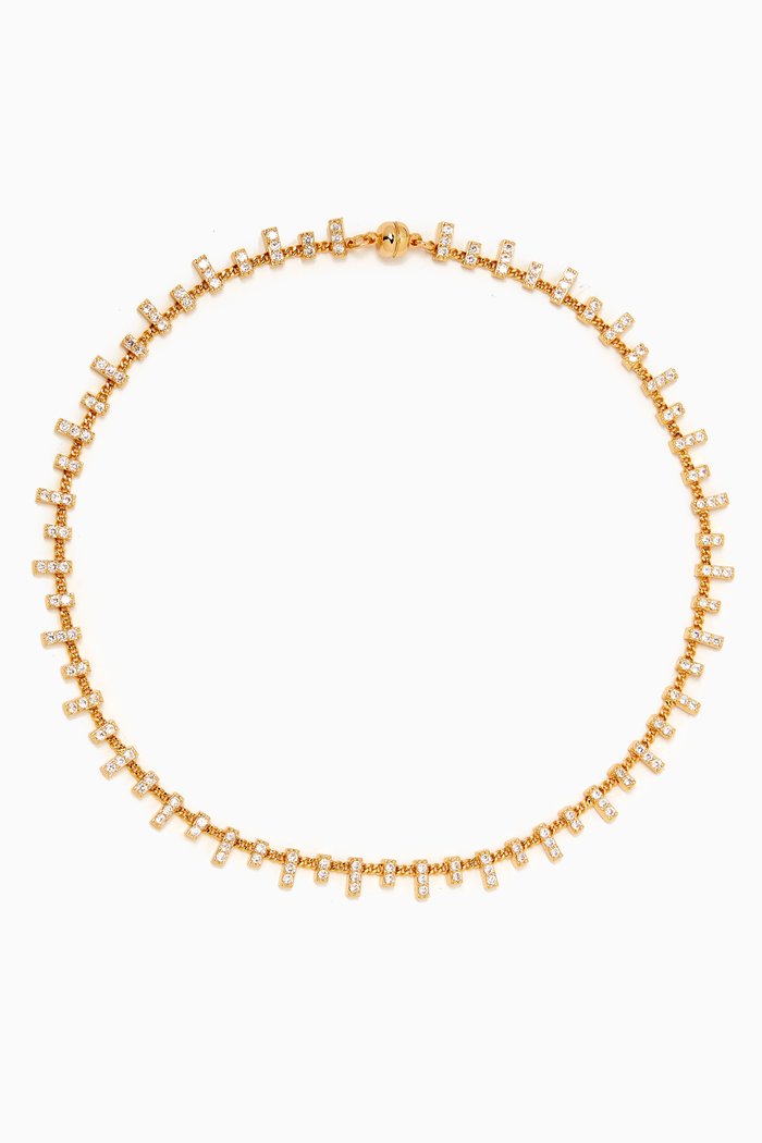 

The Ray Pavé Necklace in Gold-plated Brass