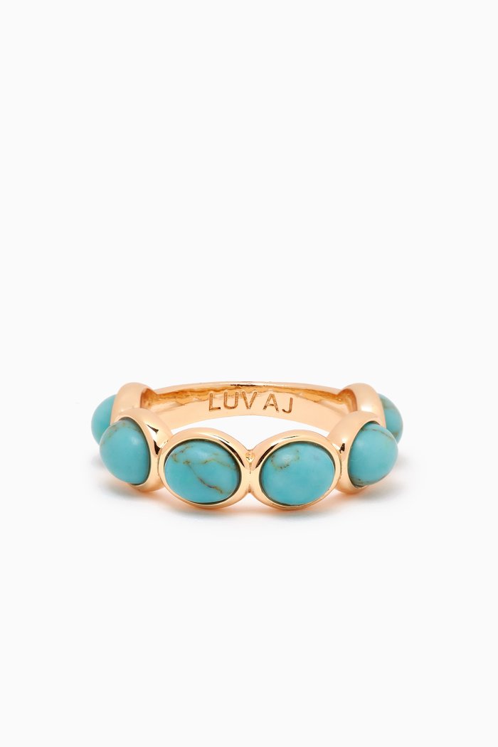 

Turquoise Stone Ring in Gold-plated Brass