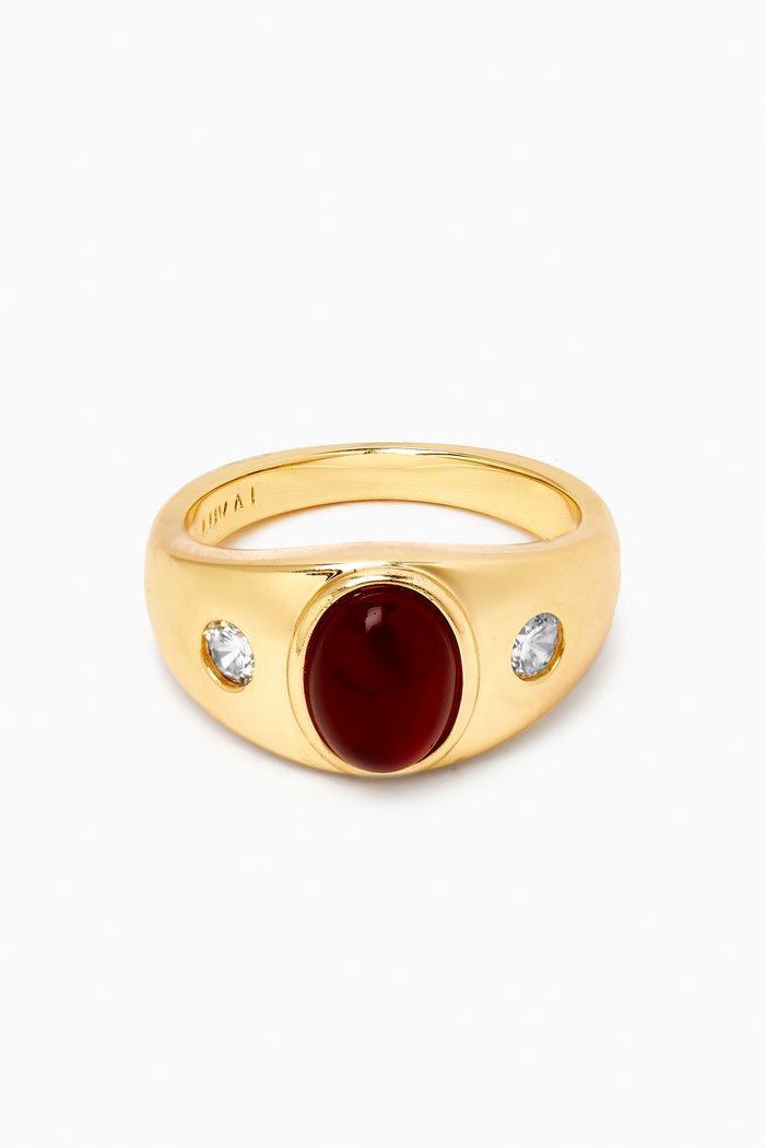 

The Shiraz Ring in Gold-plated Brass, Red