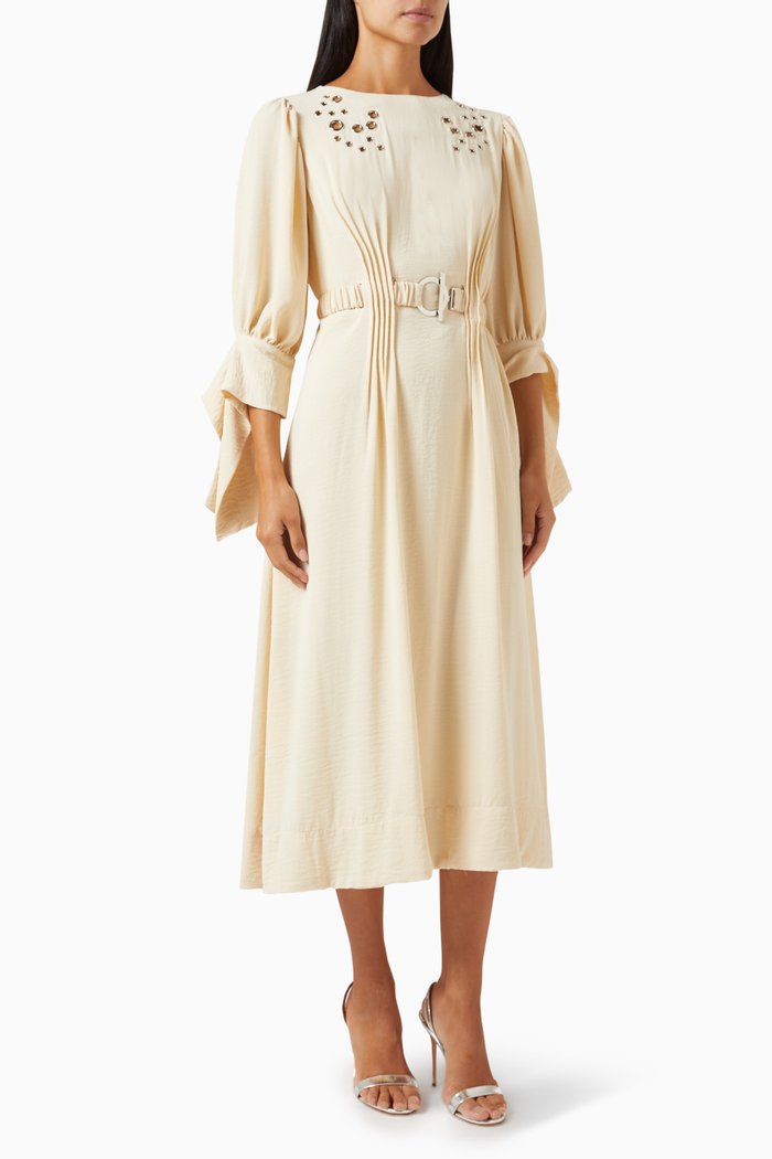 

Embellished Midi Dress, Neutral