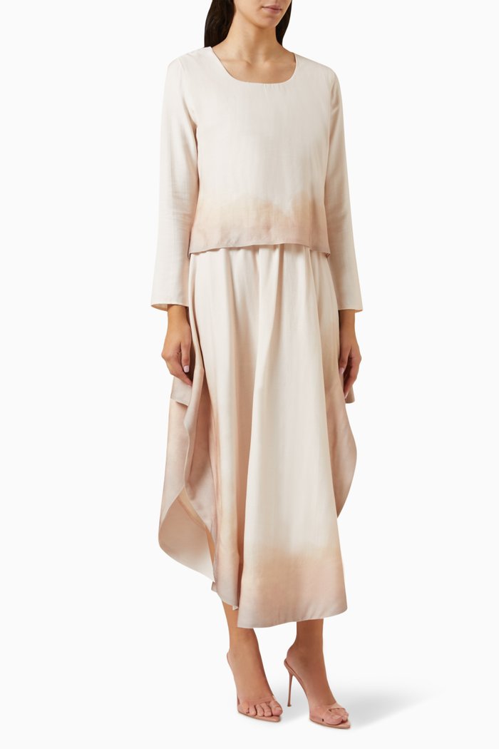 

Two- Piece Illusion Dress, Pink
