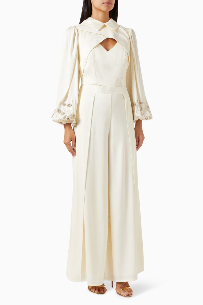 

Point Collar Jumpsuit, Neutral