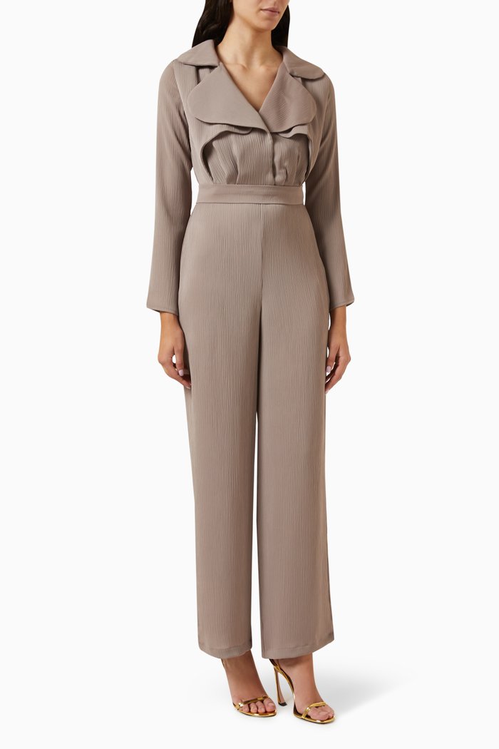 Fitted Waist Jumpsuit, Neutral