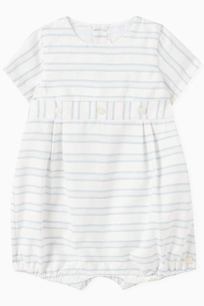 

Striped Romper in Cotton, White