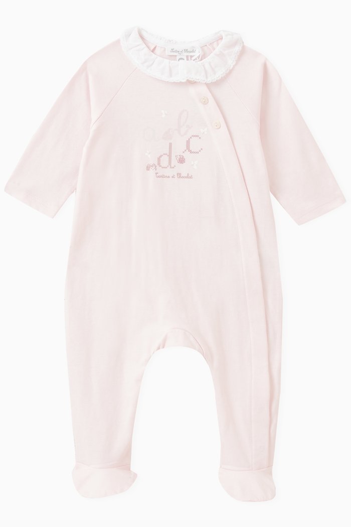 

Printed Pyjama Suit in Cotton, Pink