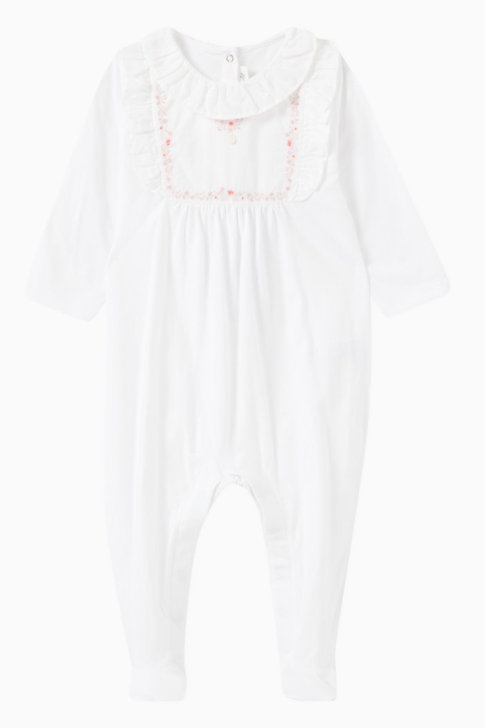 

Floral Pyjama Suit in Cotton, White