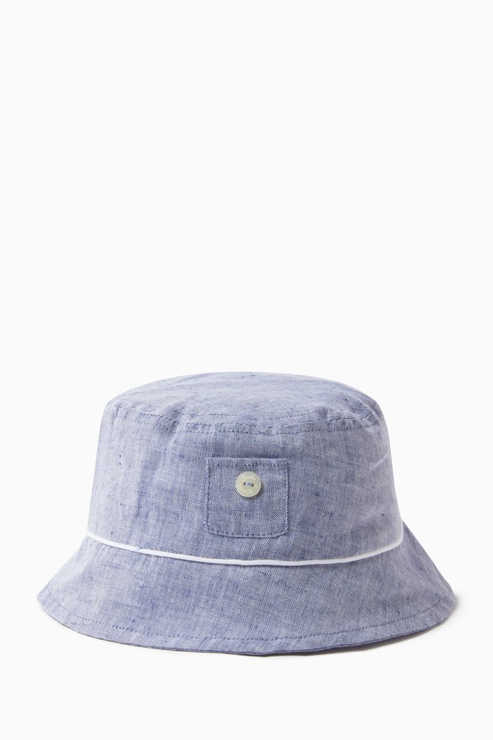 

Bucket Hat in Cotton-linen blend, Blue