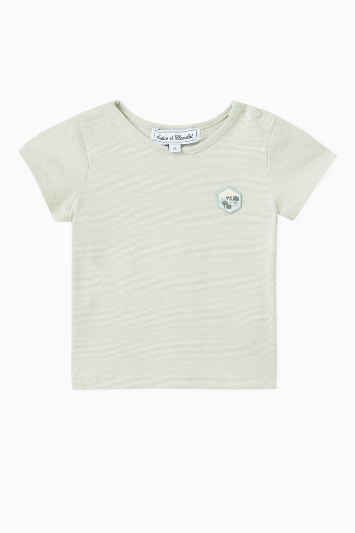 

Sun-patch T-shirt in Cotton, Green