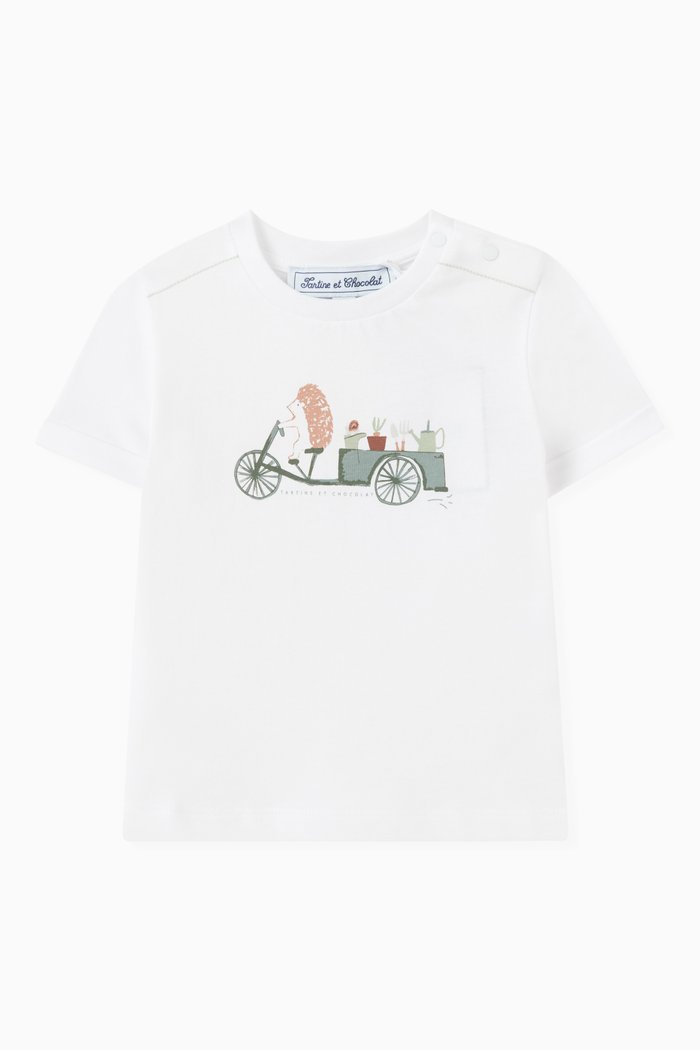 

Graphic Print T-Shirt in Cotton, Green