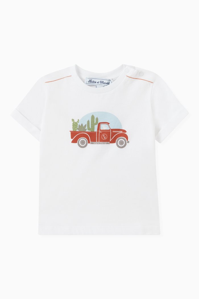 

Graphic Print T-Shirt in Cotton, White