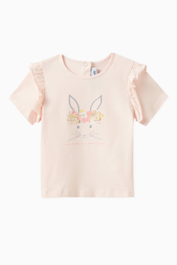 

Liberty Illustration Rabbit T-shirt in Cotton Blend, Pink