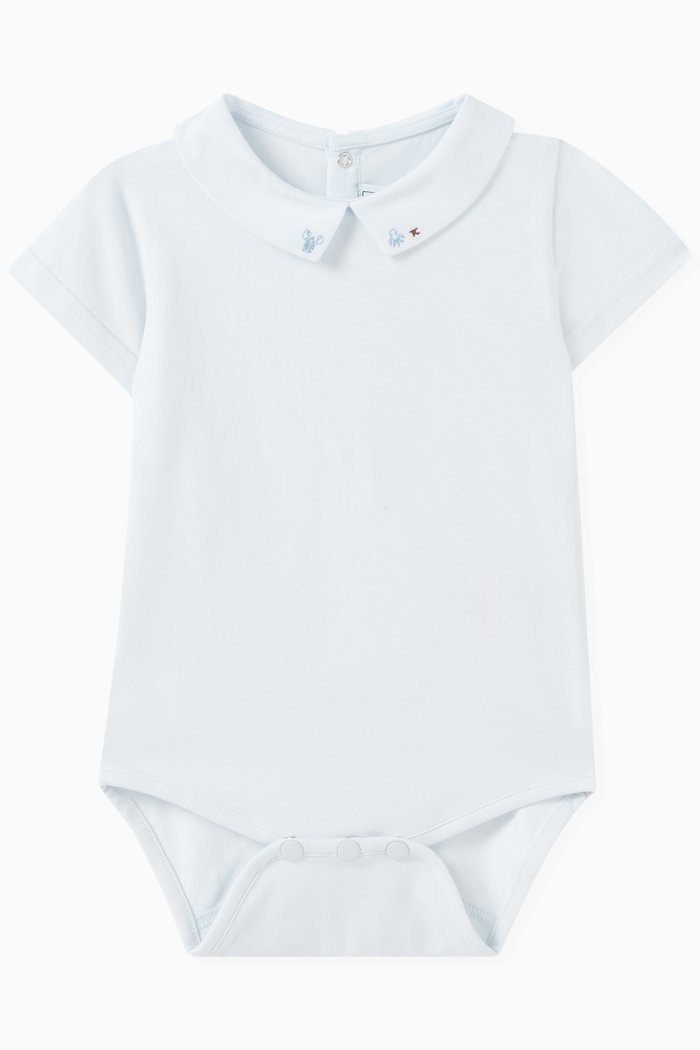 

Logo Bodysuit in Cotton, Blue