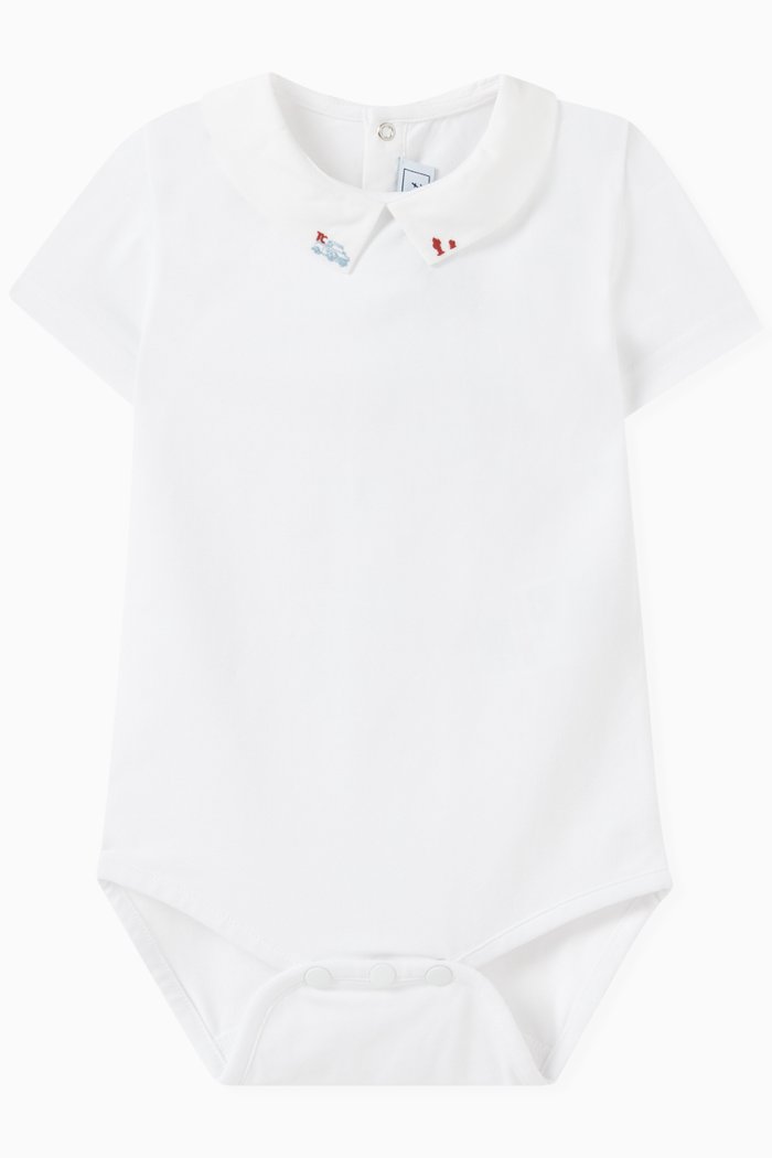 

Logo Bodysuit in Cotton, White