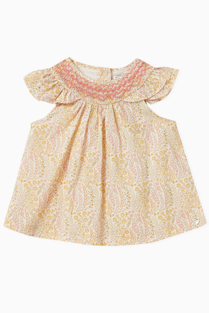 

Smock Liberty Blouse in Cotton, Pink
