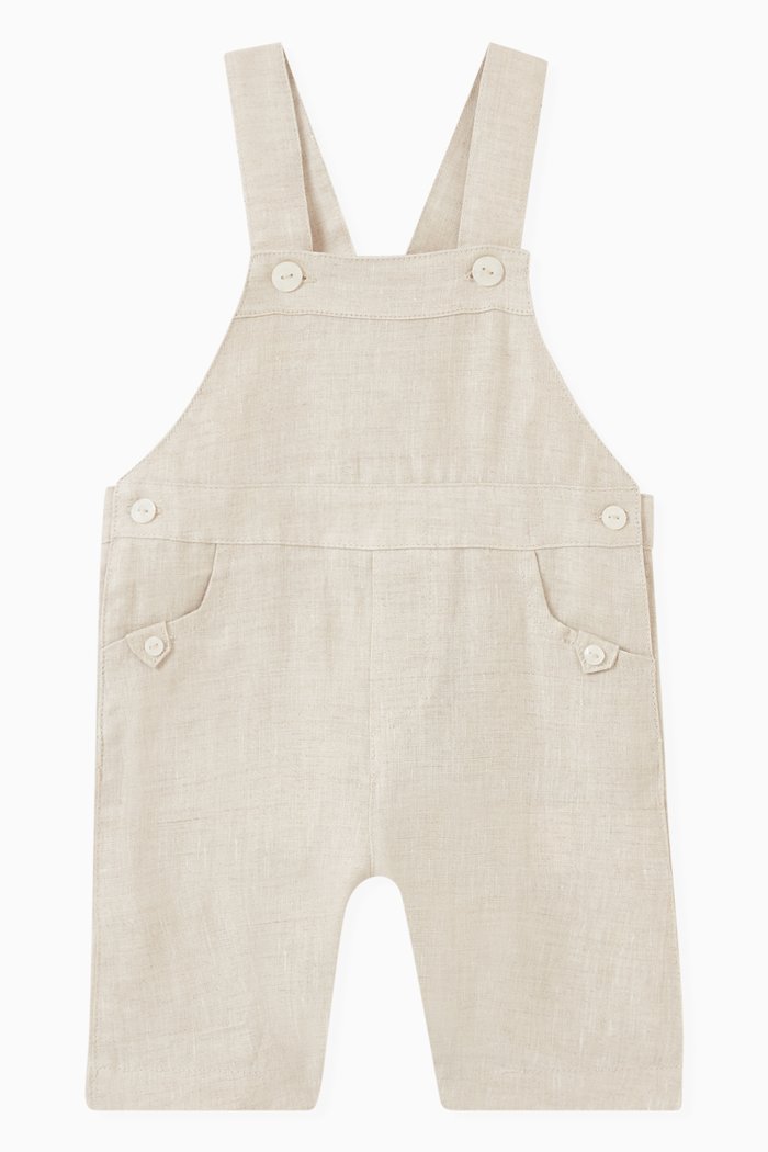 

Short Dungarees in Linen, Neutral
