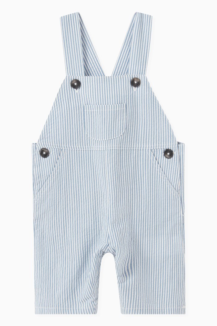

Stripe Dungarees in Cotton, Blue