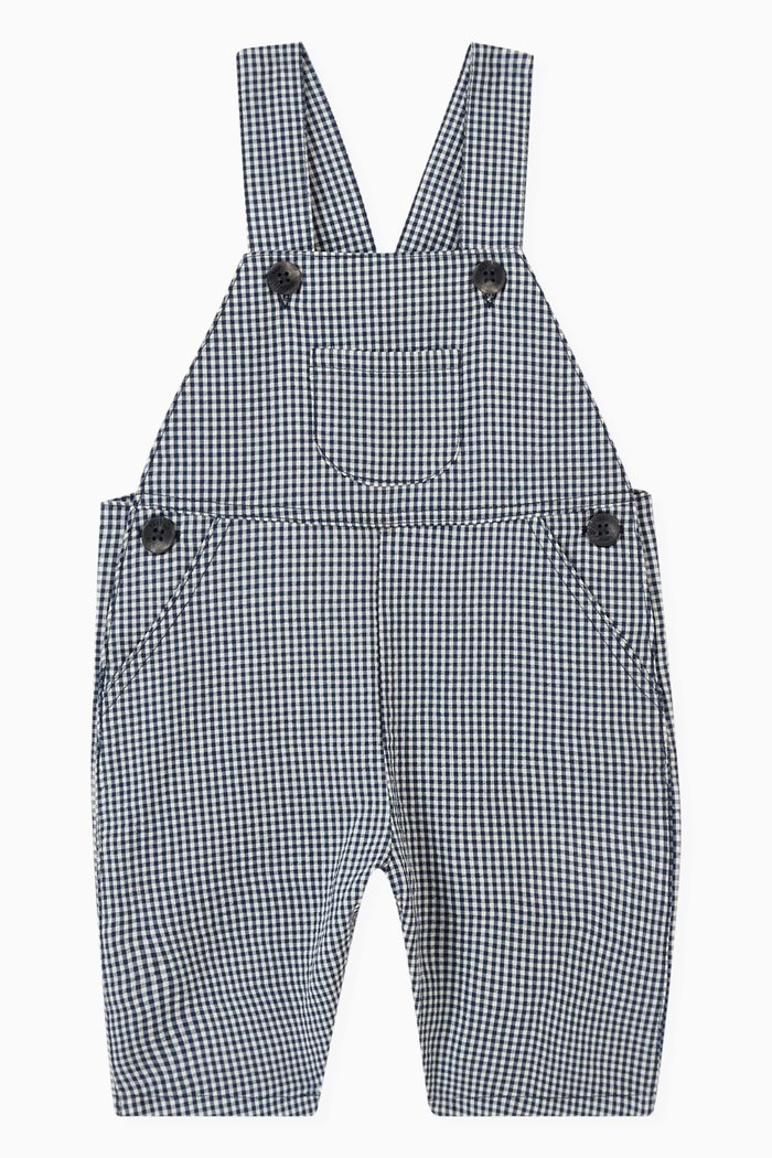 

Stripe Dungarees in Cotton, Blue
