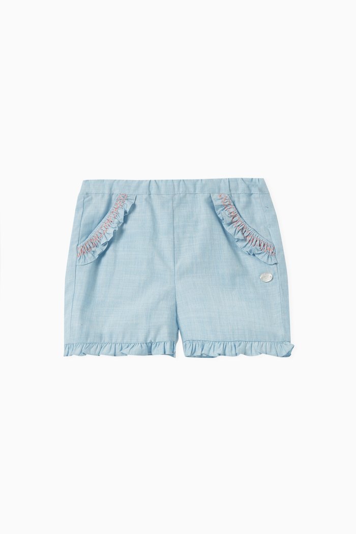 

Smock Shorts in Cotton, Blue