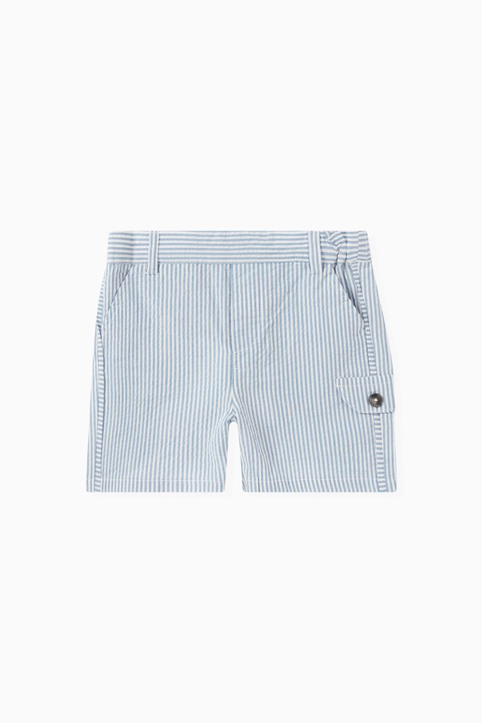 

Stripe Shorts in Cotton, Blue