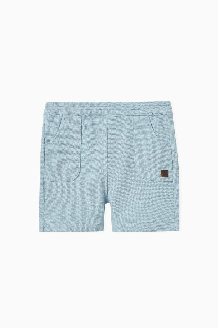 

Logo Patch Shorts in Cotton-knit, Blue