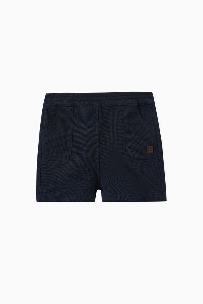 

Logo Patch Shorts in Cotton-knit, Blue