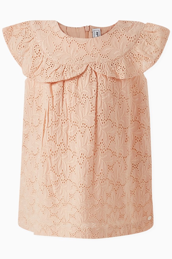 

Ruffled Dress in Cotton, Orange