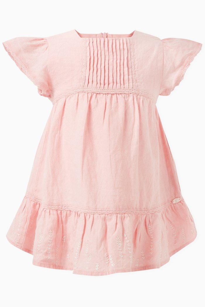 

Pink Wheat Field Dress in Linen