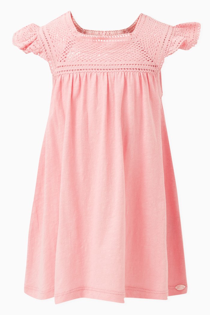 

Ruffled Dress in Cotton-linen, Pink
